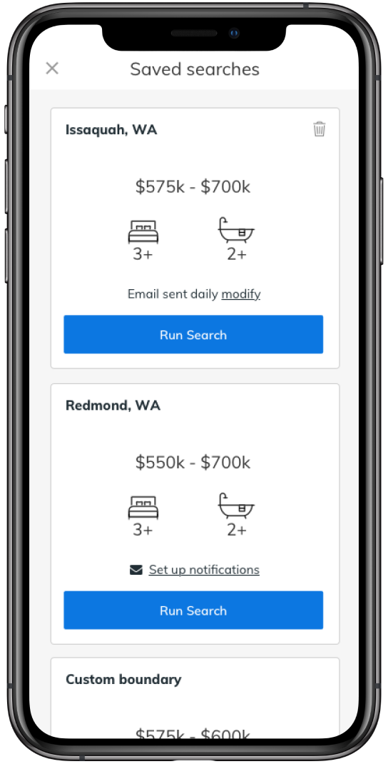 Saved searches with daily email alerts
