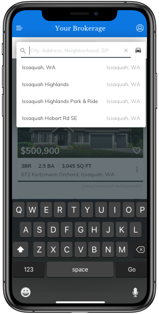 Location search with autocomplete suggestions
